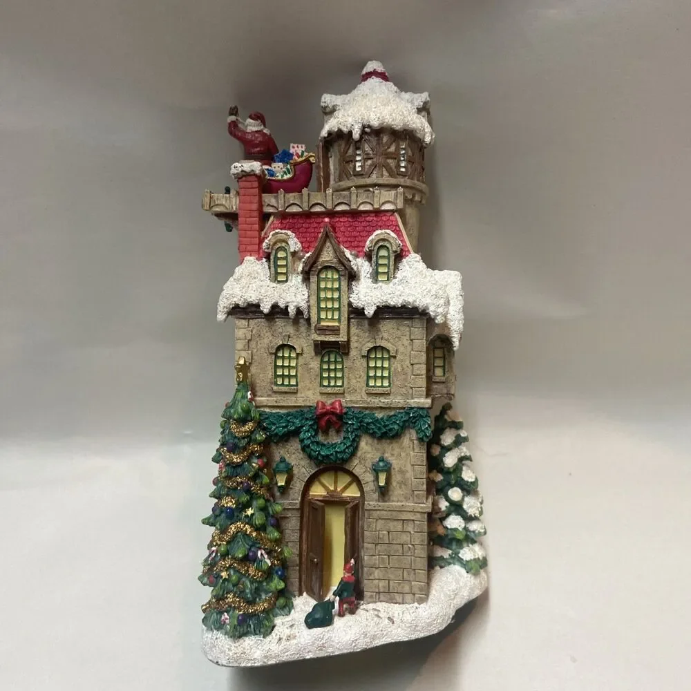 Vintage Handcrafted Imagination Santa's Workshop Figurine 8 in Resin 2000